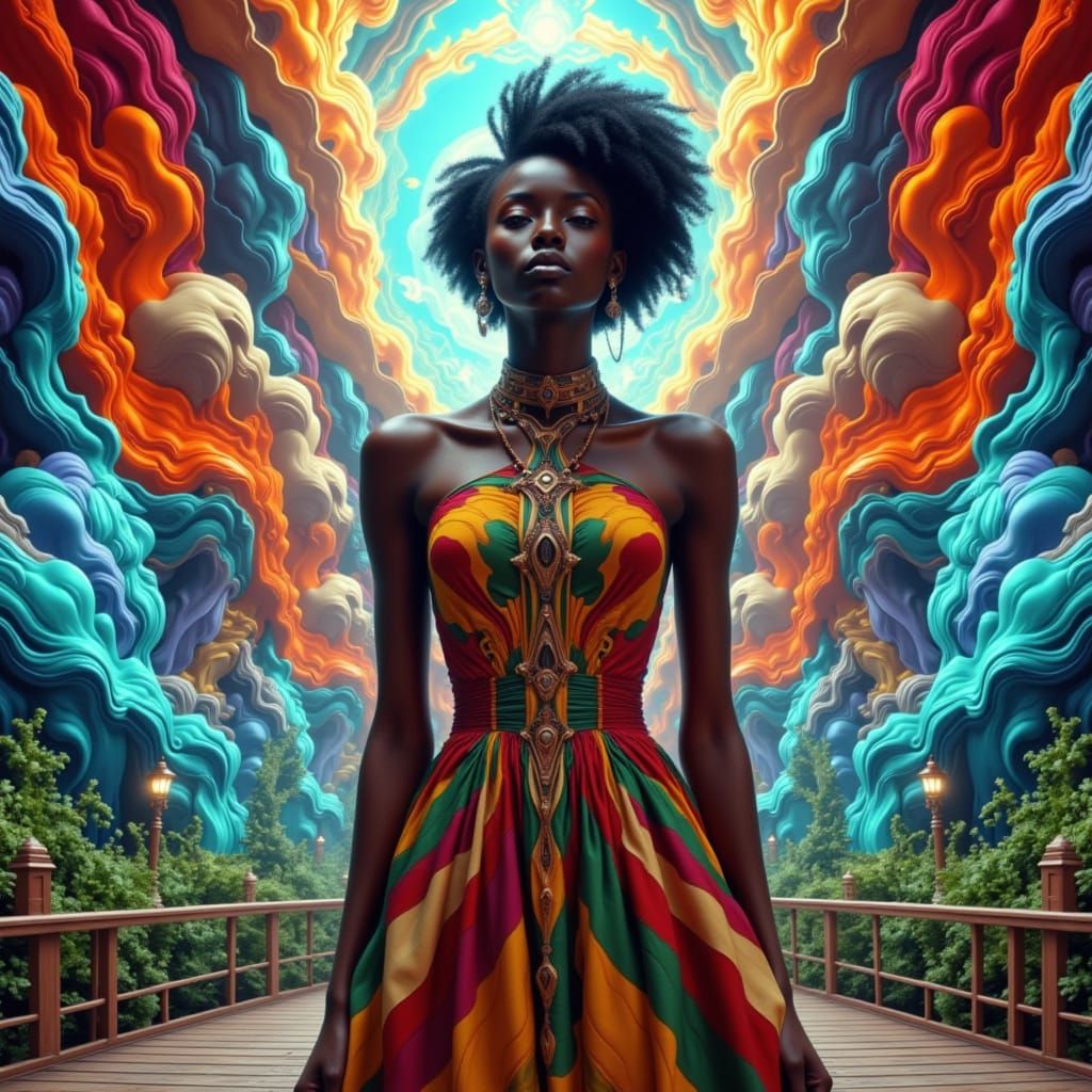 Surreal Hyperbolic Beauty in Futuristic Formal Wear