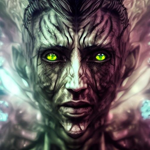 Eldritch Warrior Portrait in Cosmic Fantasy Style