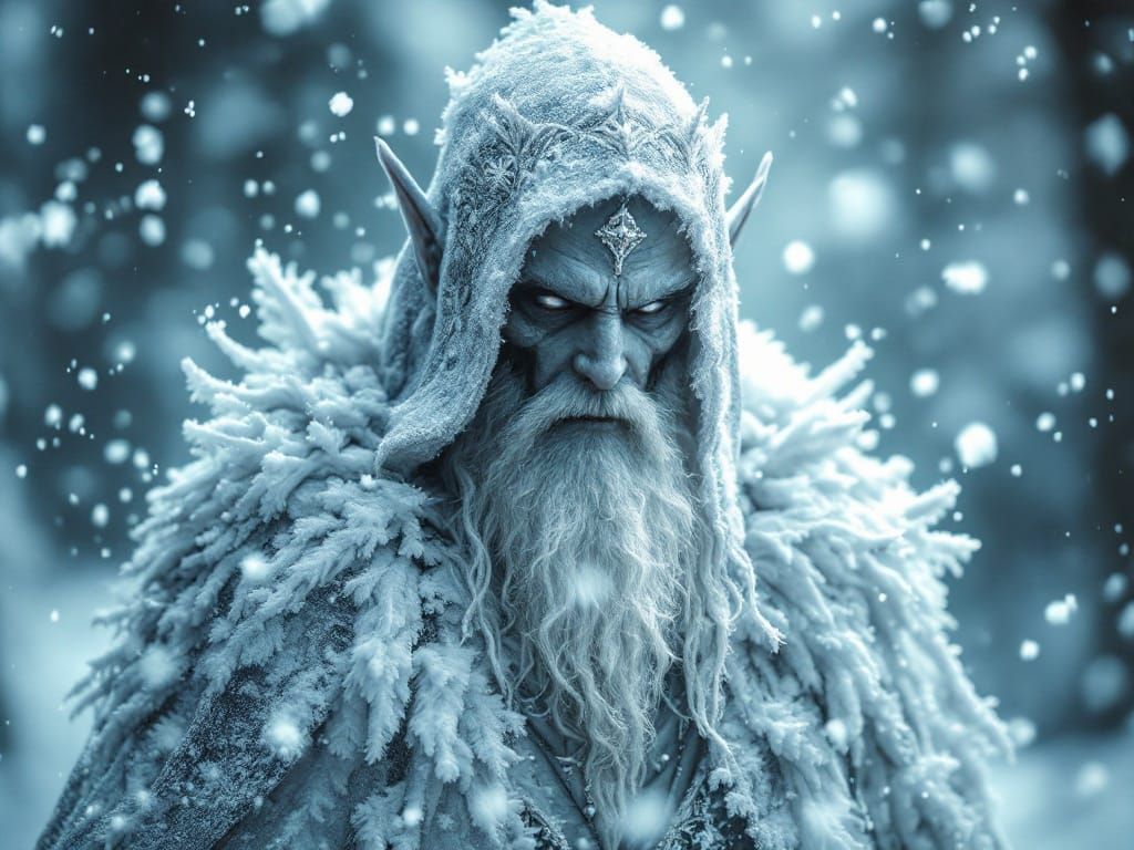 Majestic King Elf Emerges in Winter Wonderland
