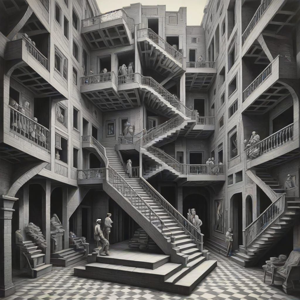 Escher-Inspired Staircase Ascension