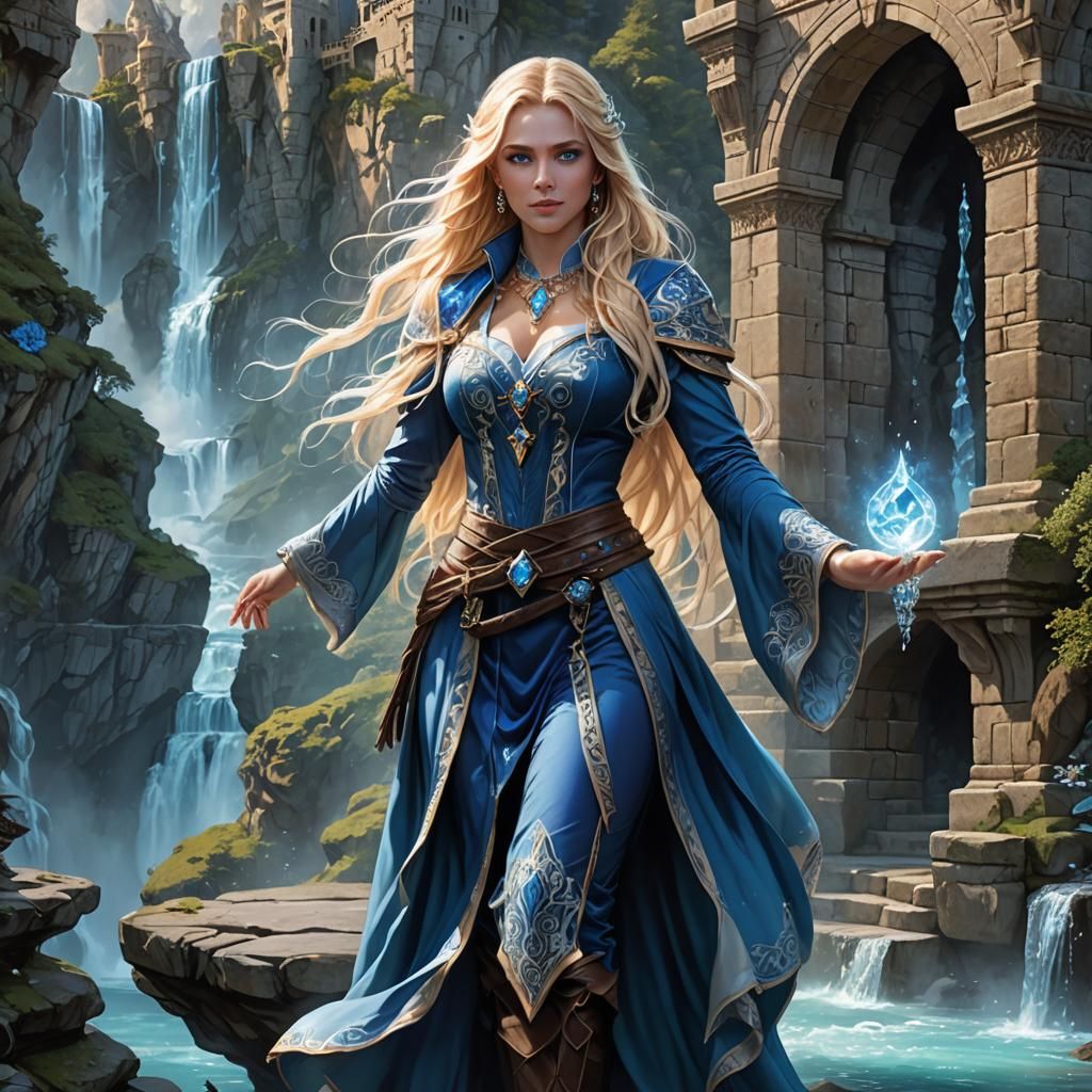 Frost Aura Sorceress Preparing a Spell