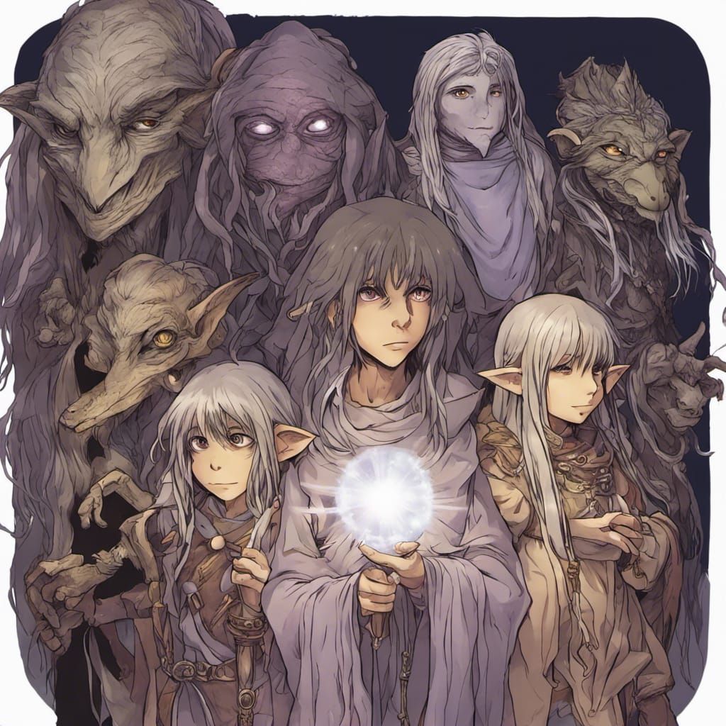 Dark Crystal Scene in Anime Manga Style