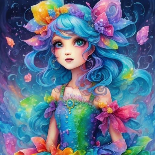 Villain with Lollipop Axe in Candy Art Style