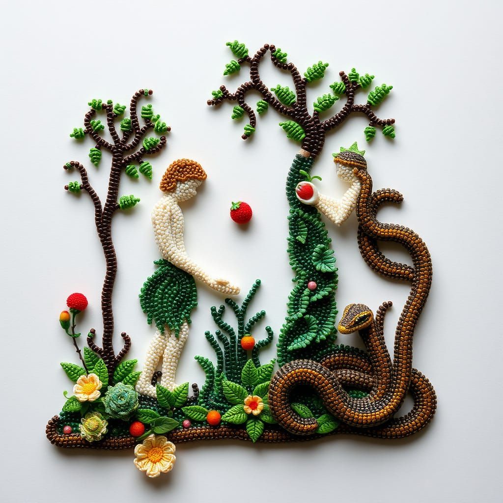 Beaded Mosaic of the Garden of Eden: 3D Art