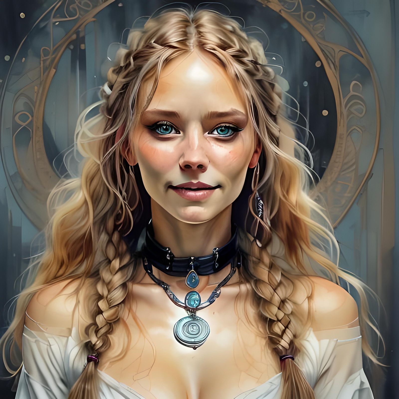 Smiling Blonde Norwegian Woman Portrait