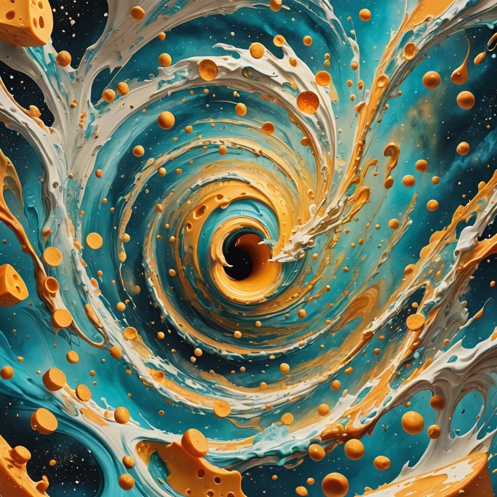 Surreal Cheese Vortex Dreamscape in Fantasy Art