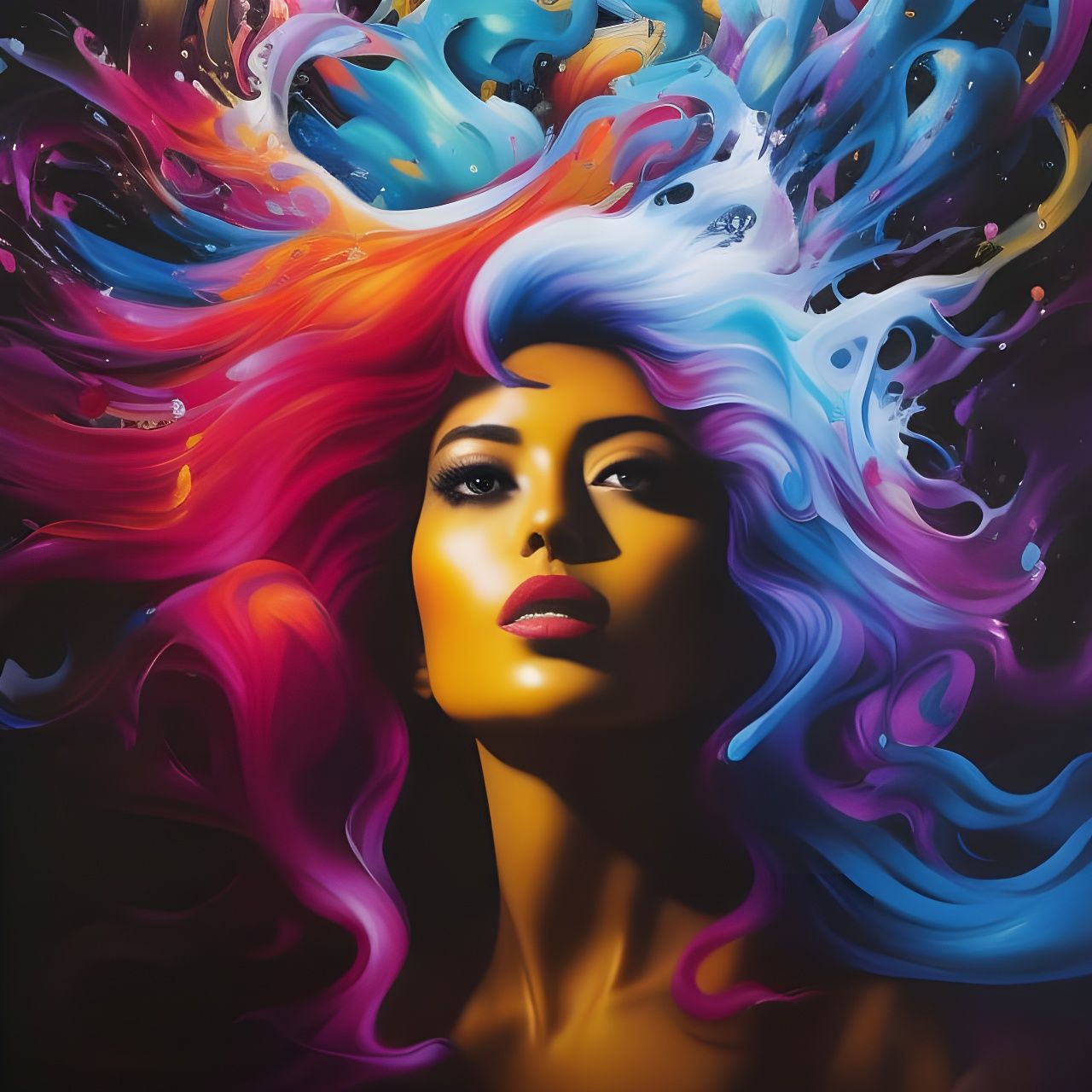 Baroque Vortex Mirror in Hyperrealistic Splash Art