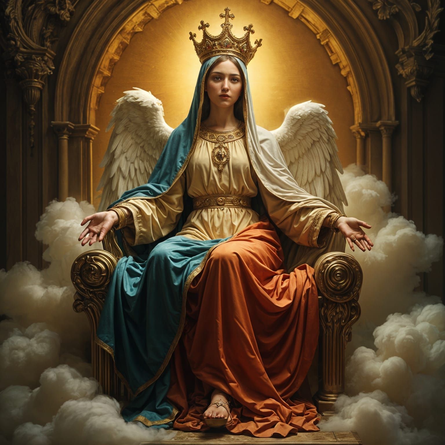 Holy Virgin Mary on Heavenly Throne