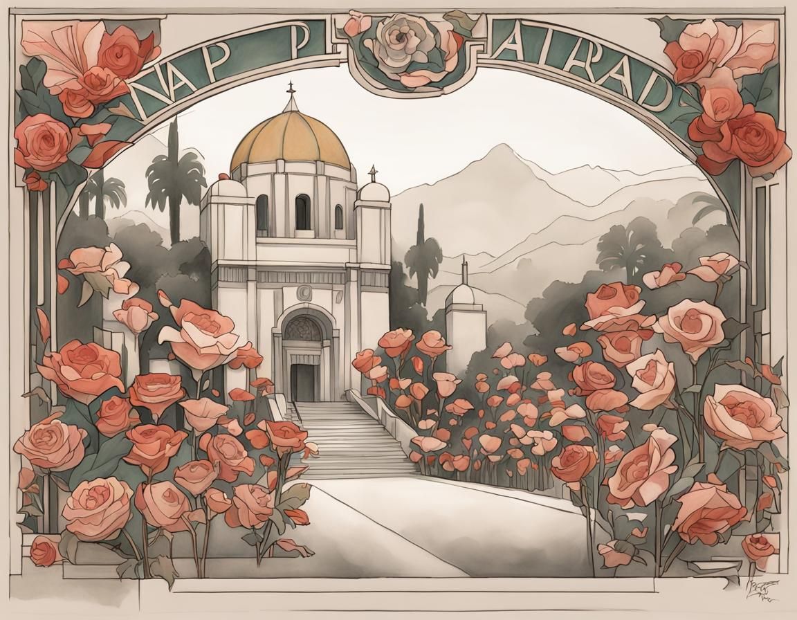 Art Deco Rose Parade Float Design Sketch