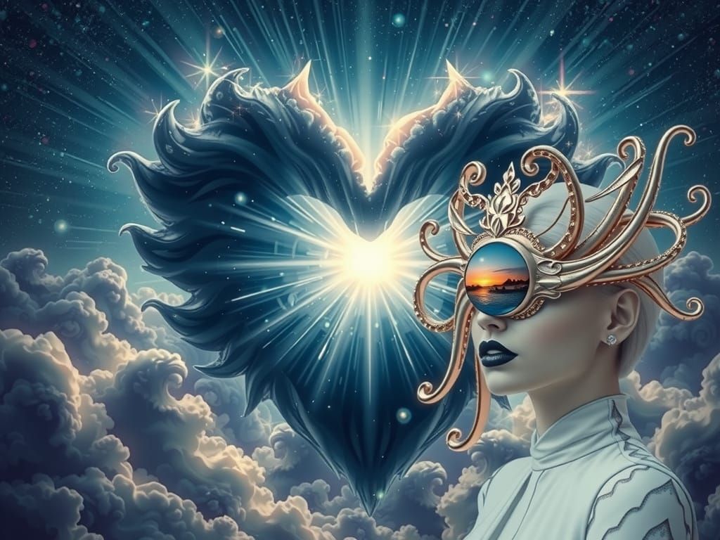 Woman with Unicorn in Dreamy Digital Art Style