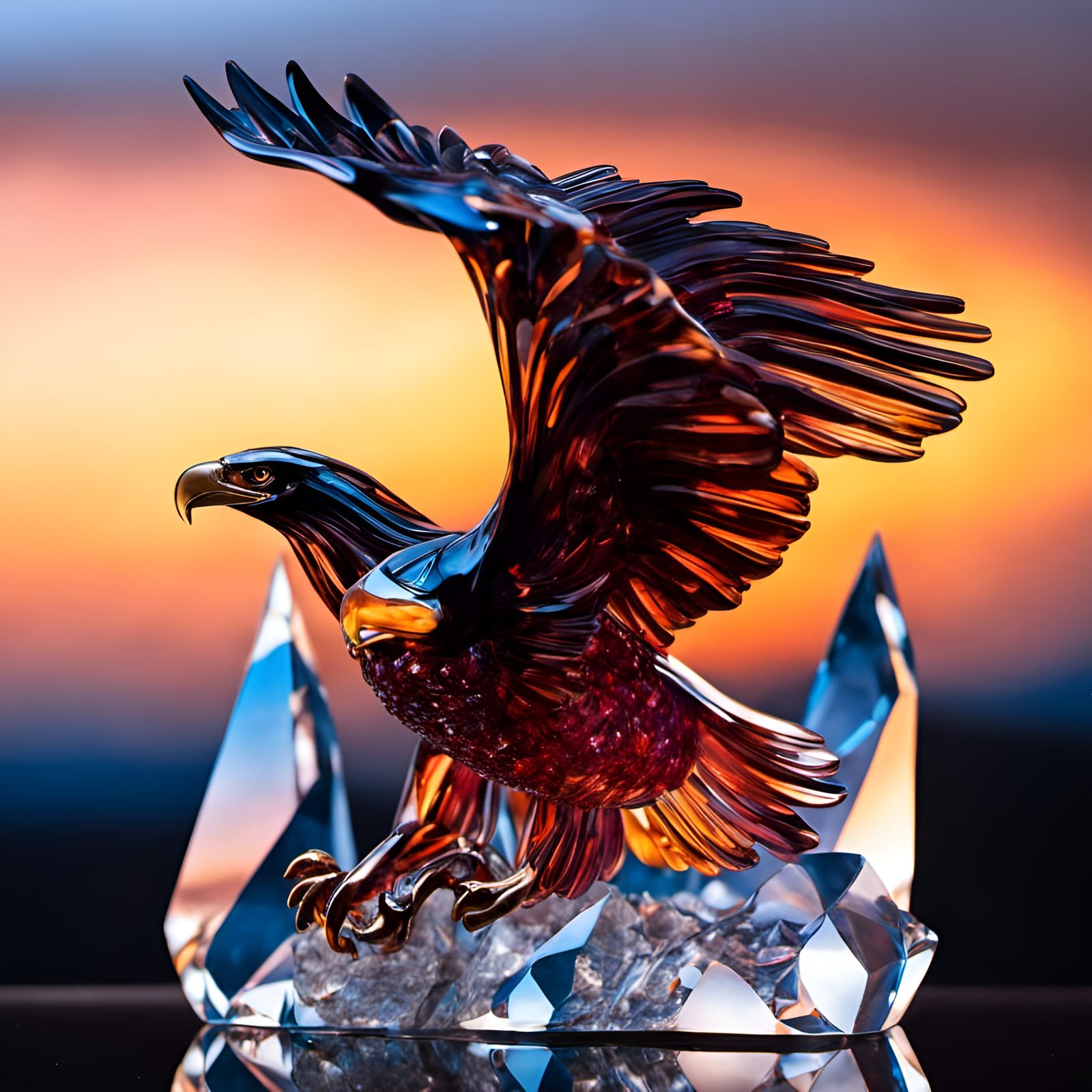 Crystal Glass Mountain Eagle