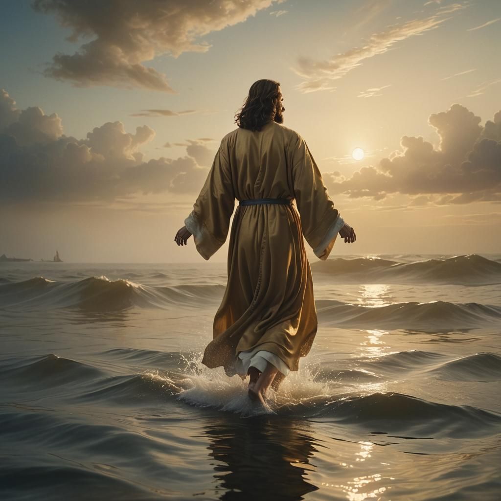 Jesus Walks on Water: Baroque Fantasy Art