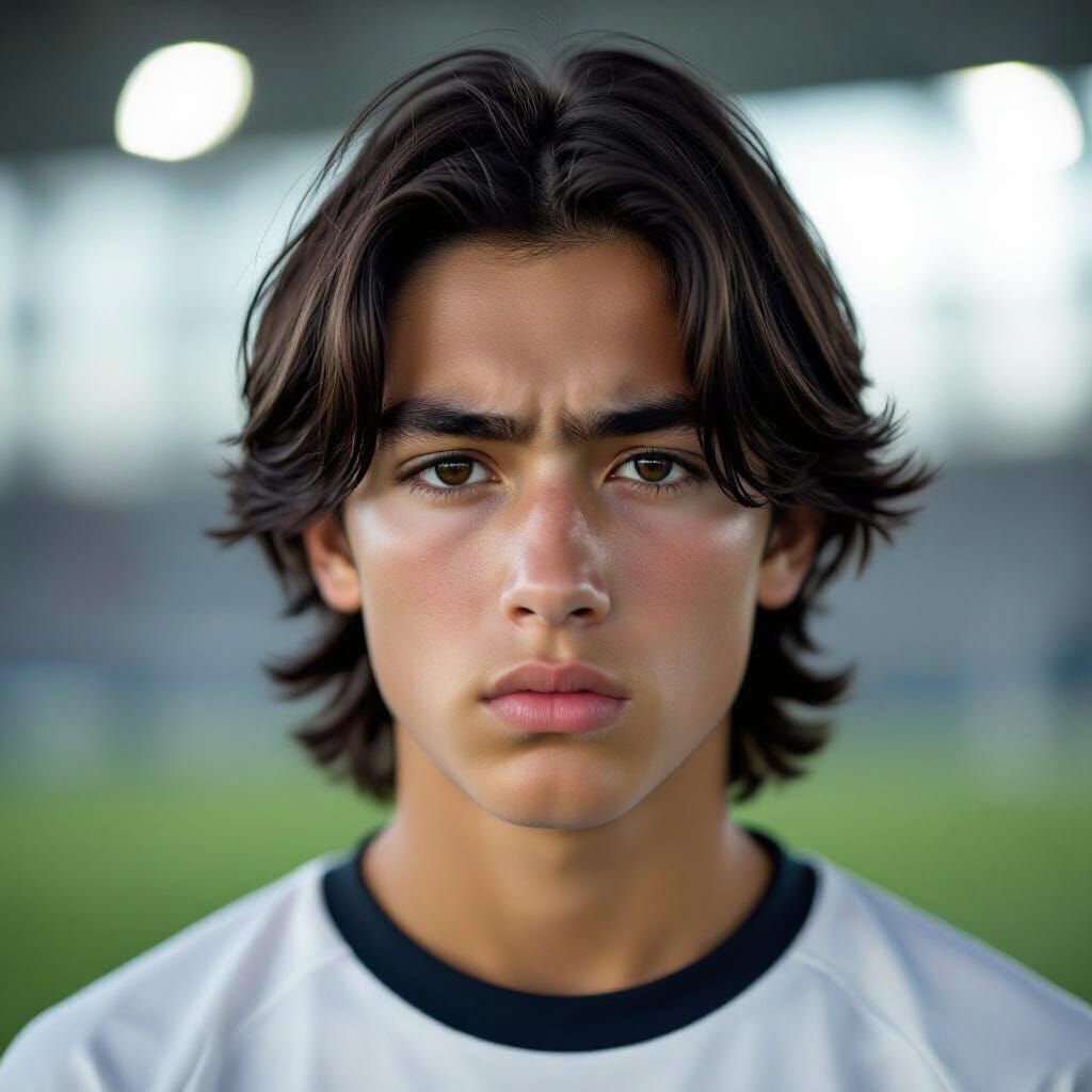 Intense Portrait of Determined Teenager in Cinematic Light