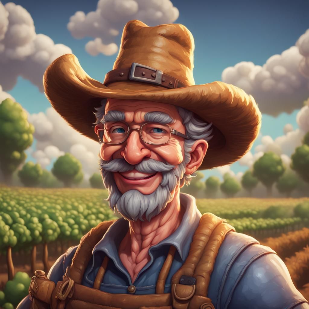 16-bit Farmer Portrait in SNES Style