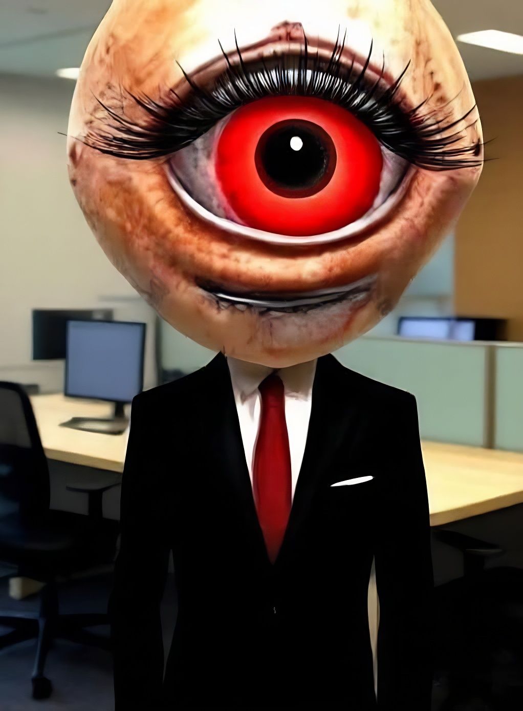 Surreal Pop Art Figure with Distorted Features