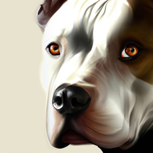 Playful American Staffordshire Portrait in Hyperdetailed Dig...