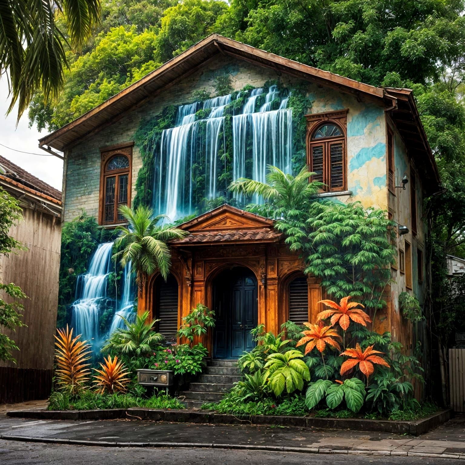 Rainforest Mural Transforms Urban Building