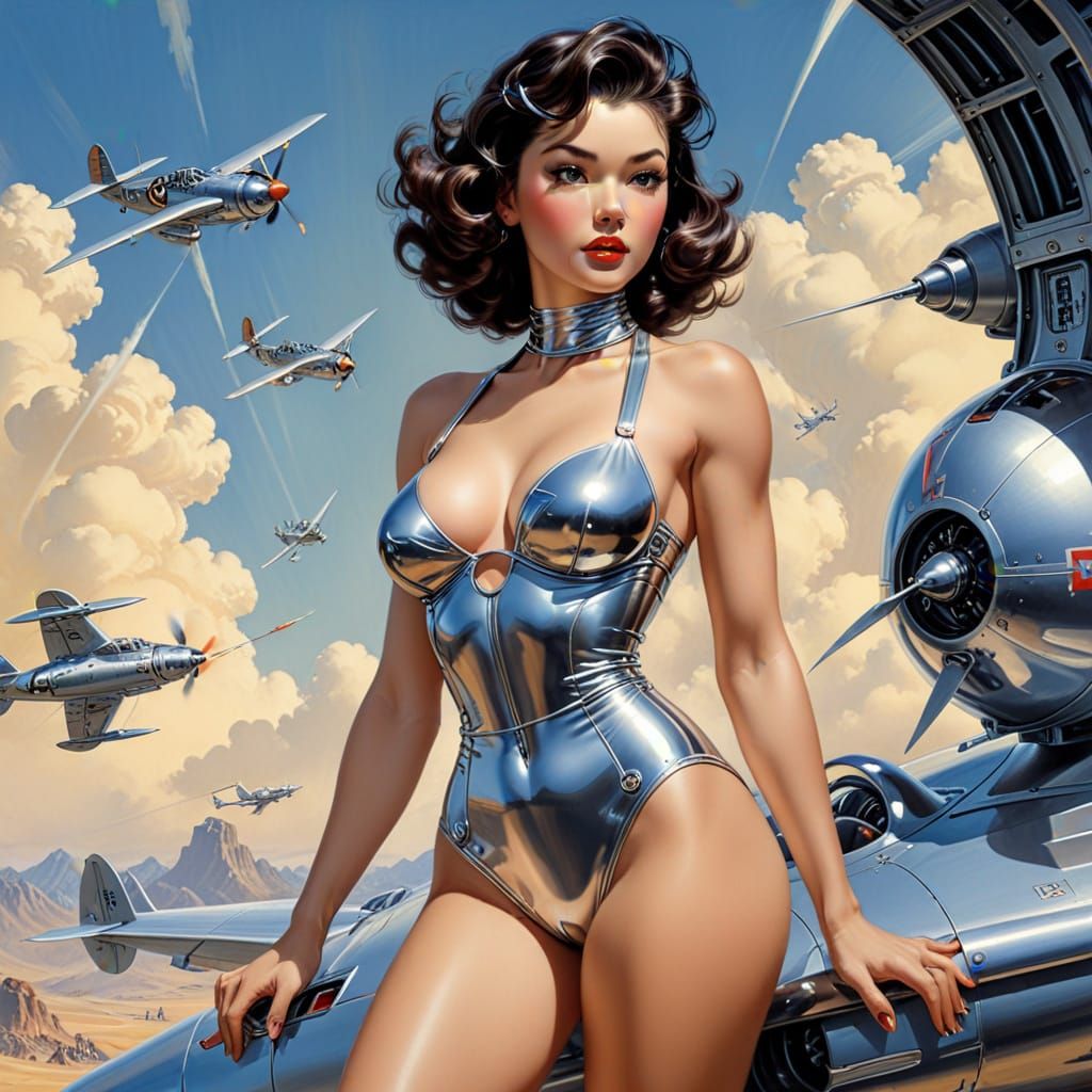 Silver bikini to prevent harmful rays at high altitude