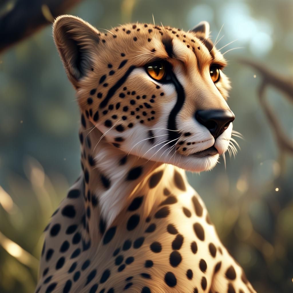 Cheetah Love: Detailed Matte Painting in 8k