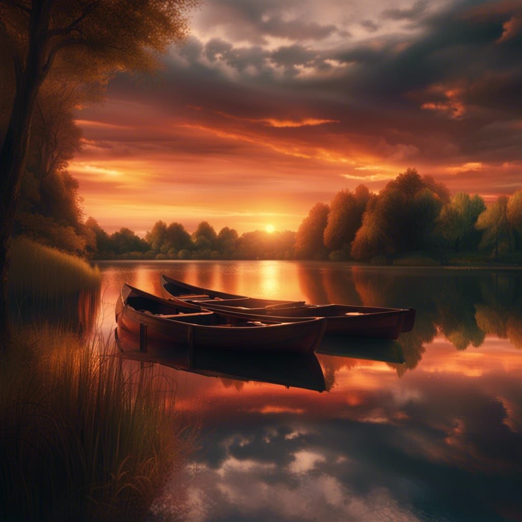 Epic Sunset Reflection on a Lake