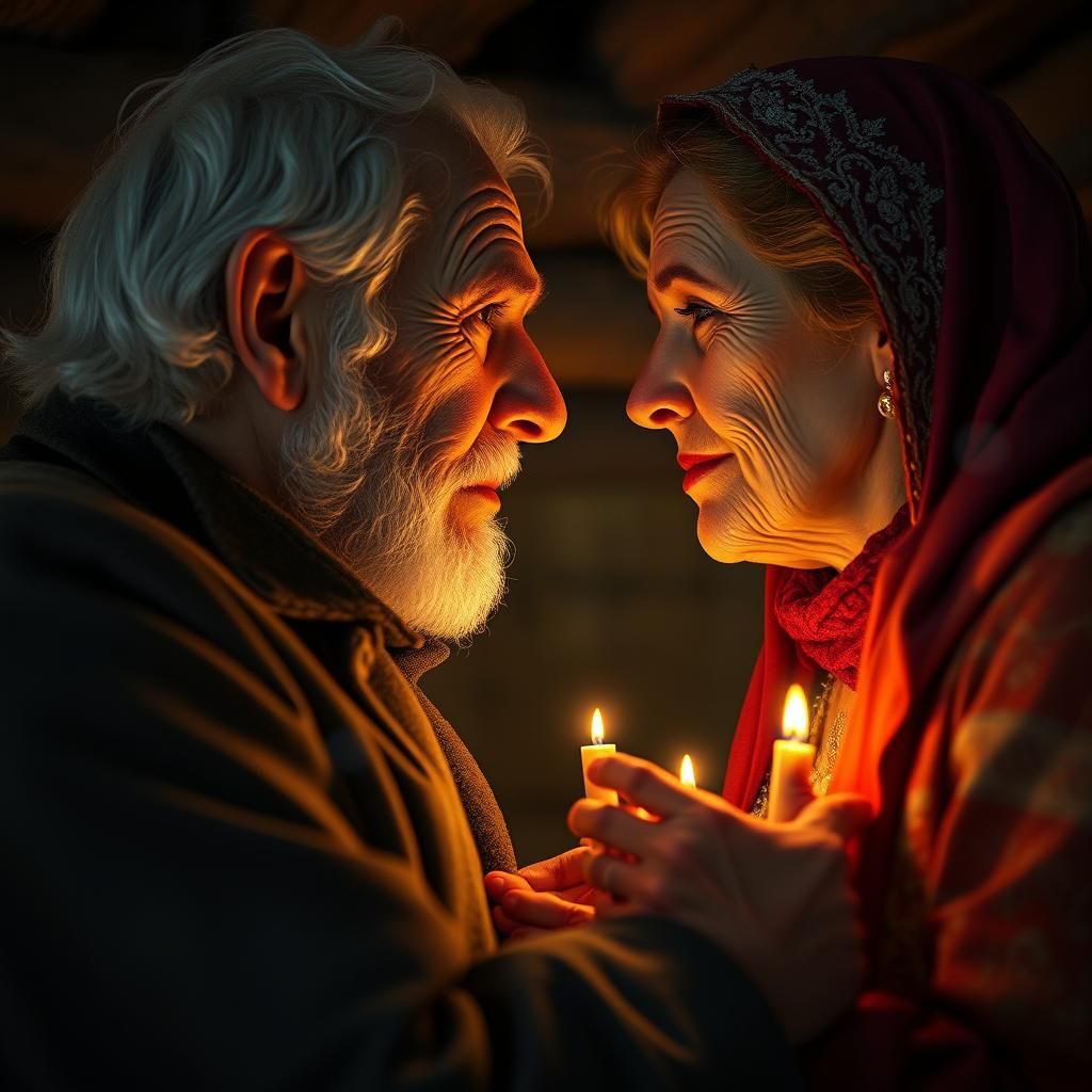 Intimate Portrait of Praying Couple in Alps