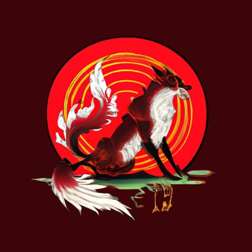 Mystical Kitsune Dragon Art