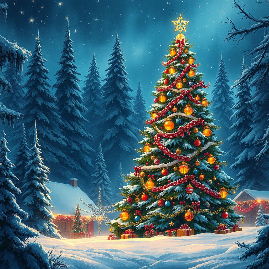 Magical Christmas Winter Wonderland in Fantasy Style