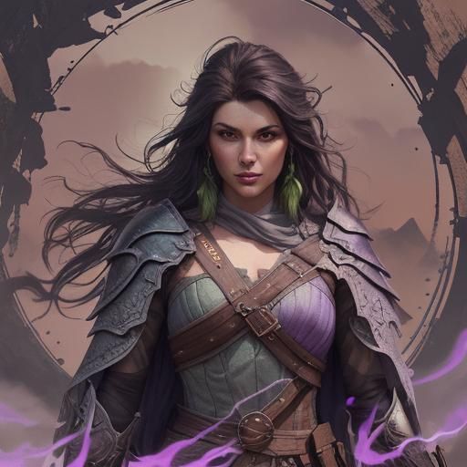 Fantasy Warrior on Misty Peak: Digital Matte Painting