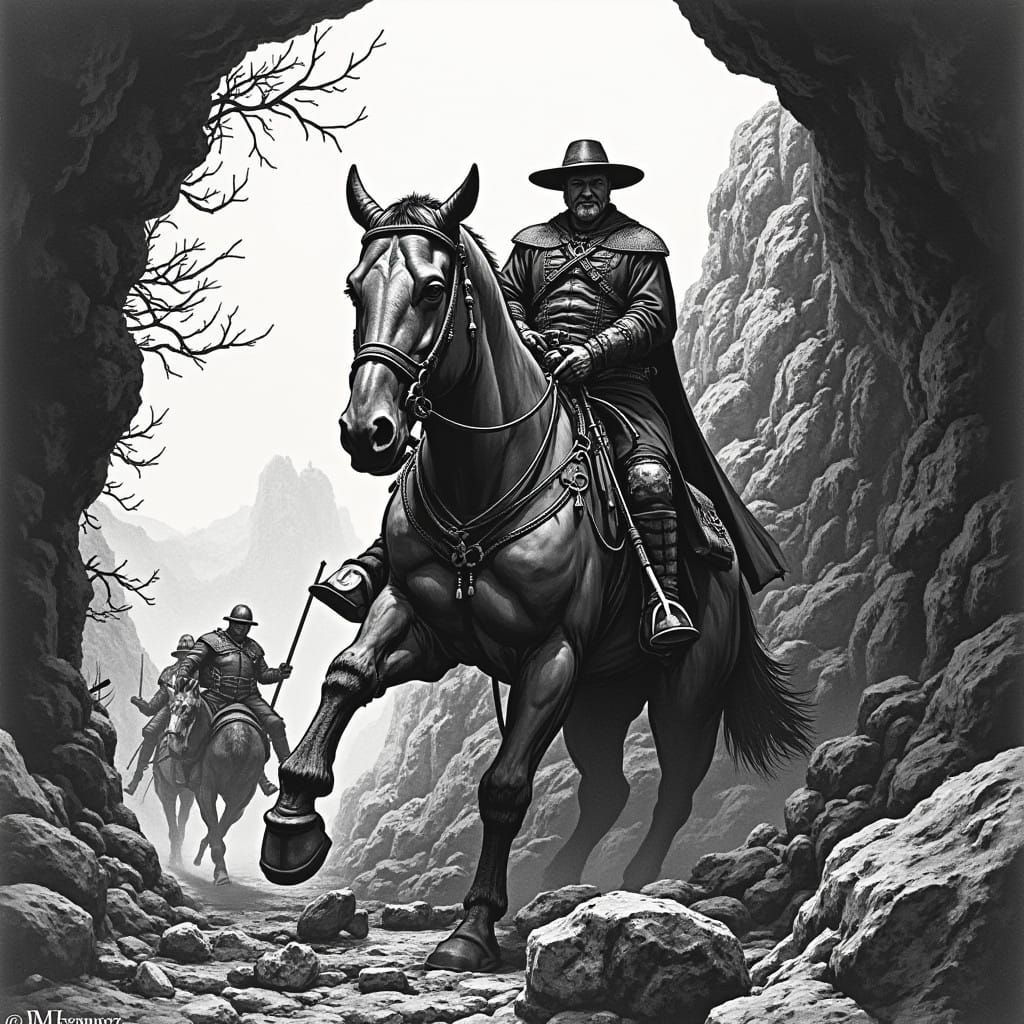 Grimdark Fantasy World in Dark Cyberpunk Style