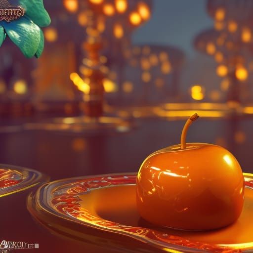 Fantastical Caramel Apples in Detailed Digital Painting