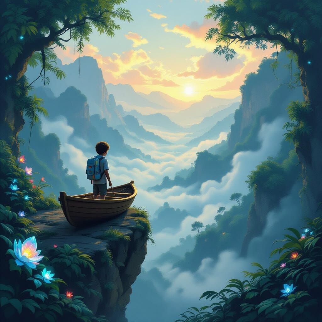 Astronaut Documents Alien Jungle Flora