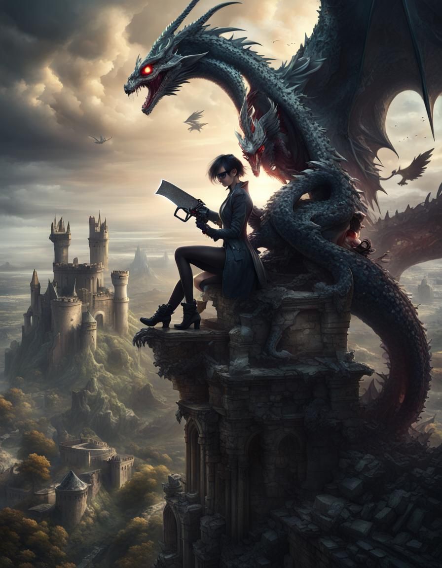 Bayonetta and Alice Triumph Over Dragon