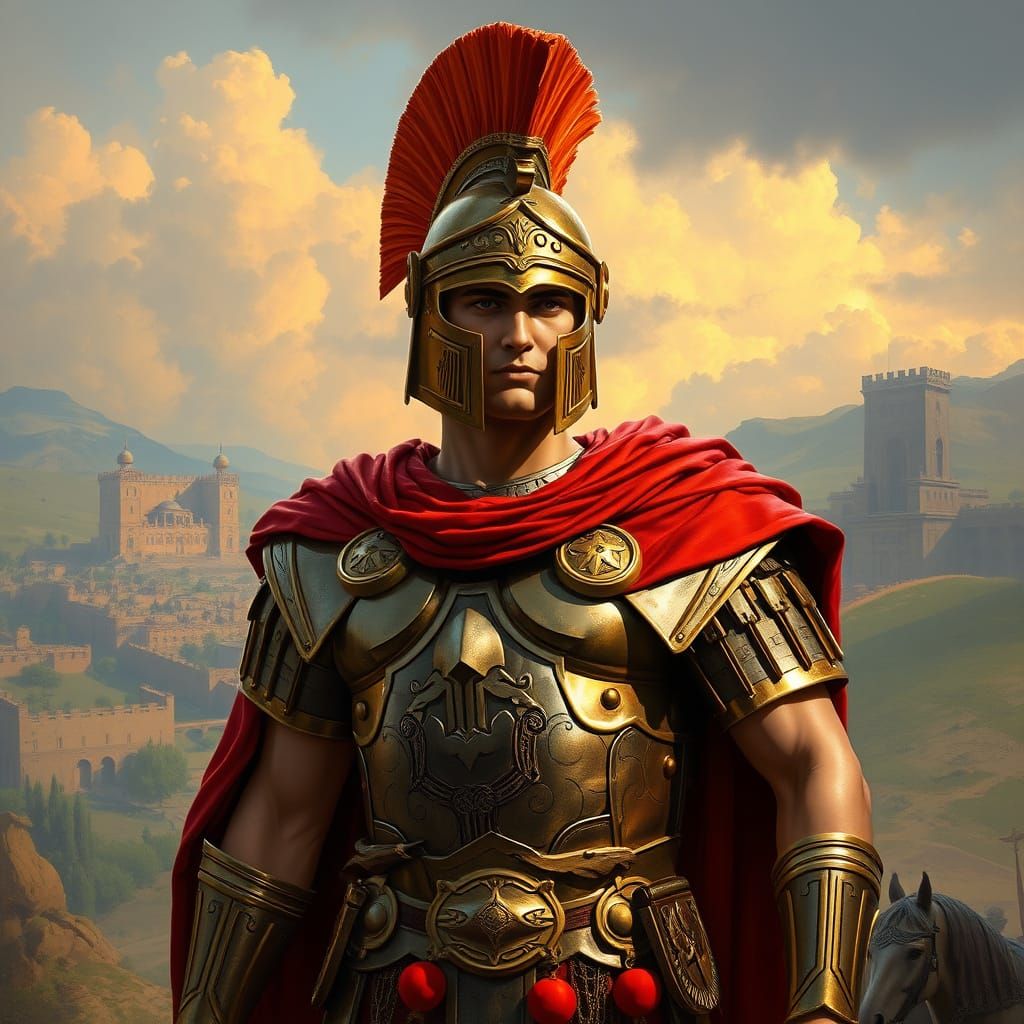 Roman Legionnaire in Ancient Landscape