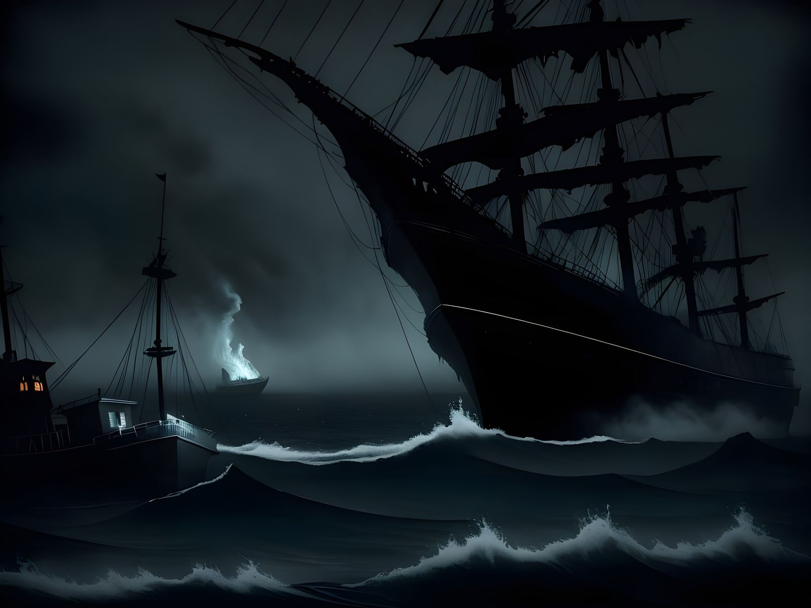 Elizabeth Dane Sinking: Maritime Horror Film Still