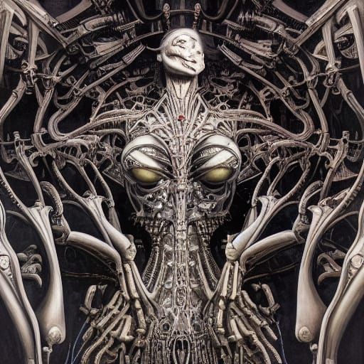 Biomechanical Oracle Goddess in Artgerm Style