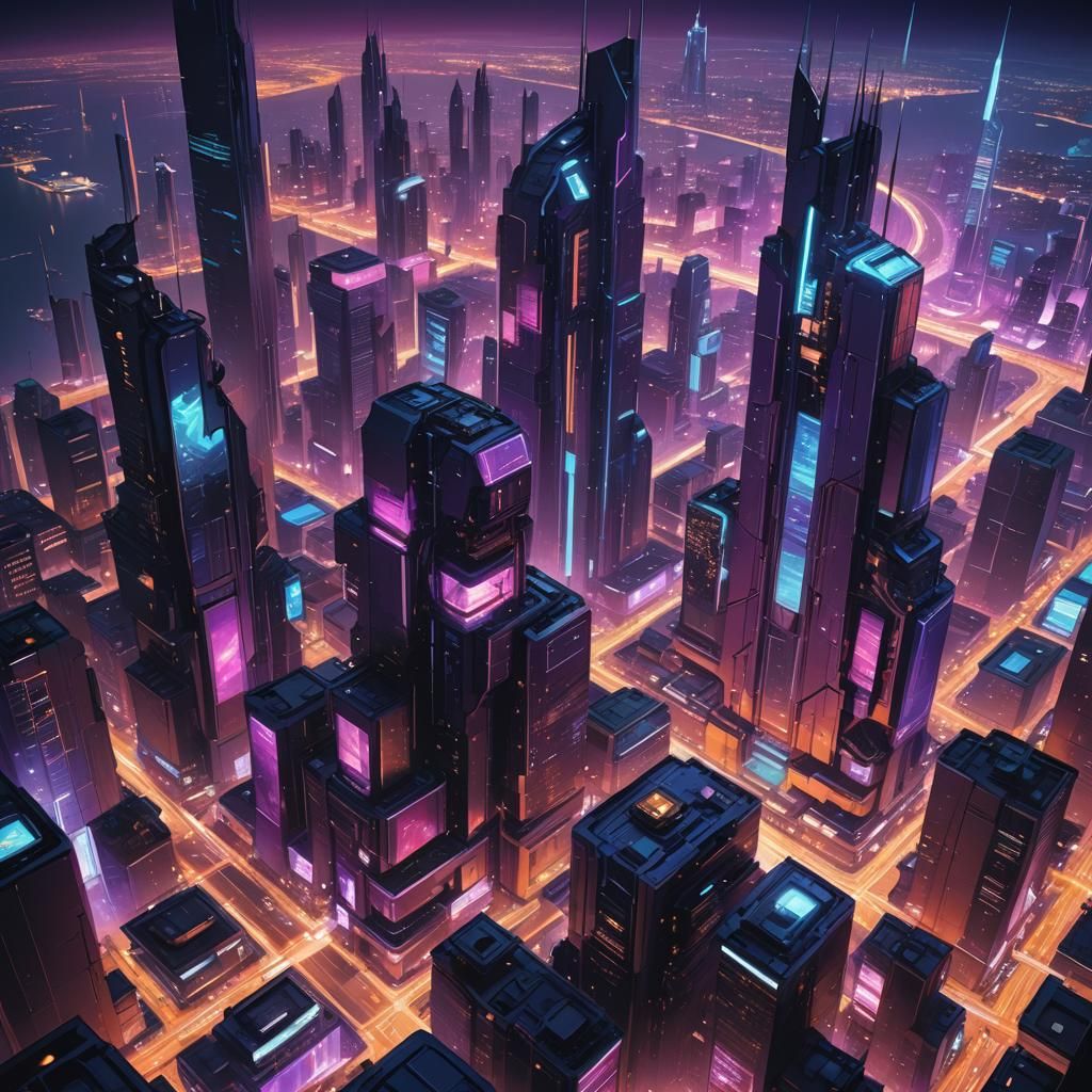 Futuristic City Floating in Space: Sci-Fi Concept Art