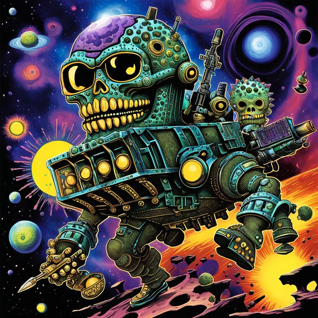 Cyberpunk Sardaukar Warriors in Biopunk Style