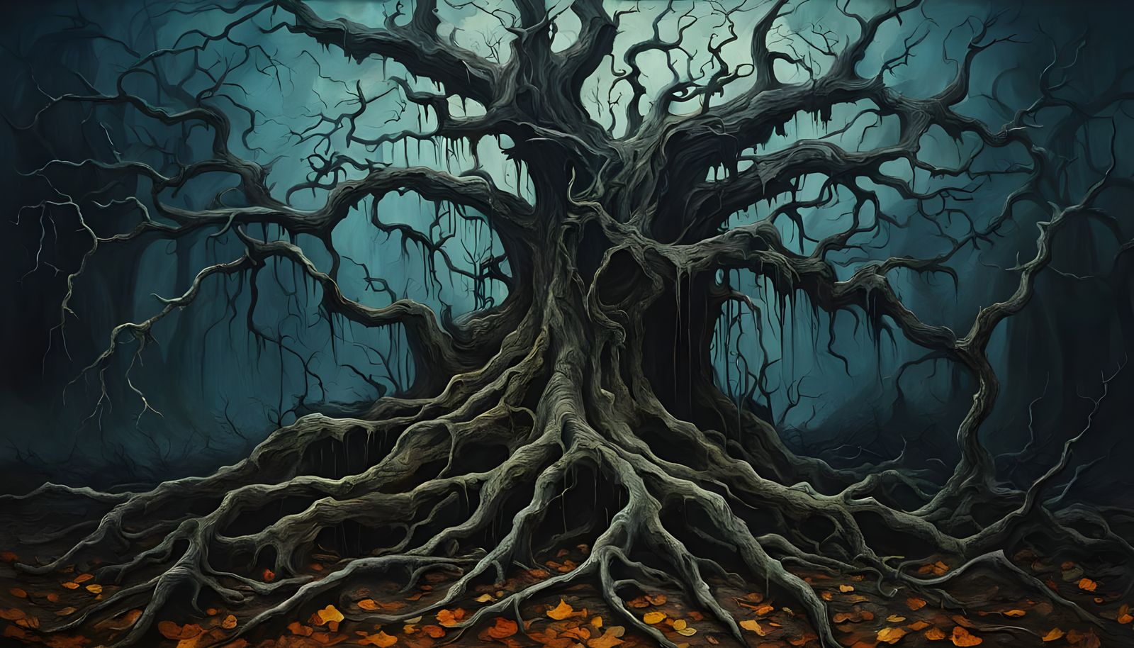 Creepy Garden in Surrealist Style