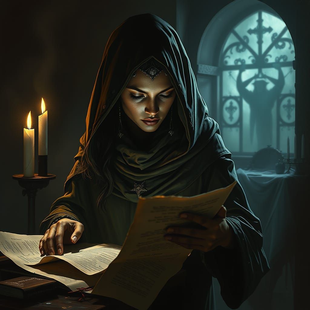 Shantae's Mystical Vision in Gothic Surrealism