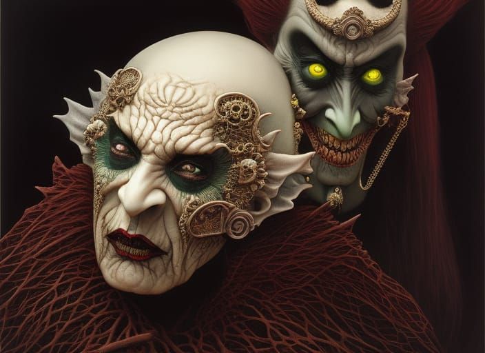 Goth Woman as Dracula in Hyperrealism Style