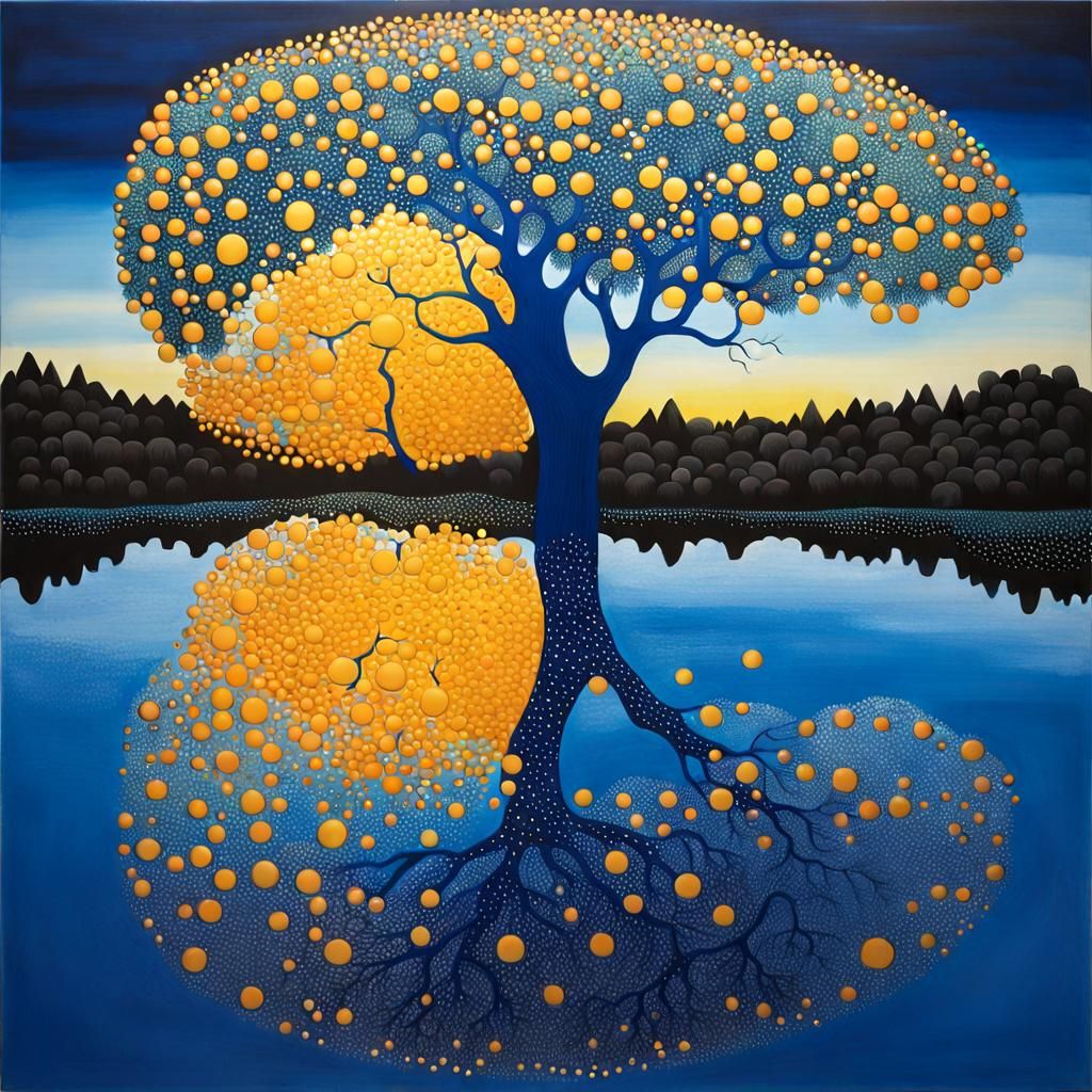 Ginko Island Sunset: Vivid Impressionistic Seascape