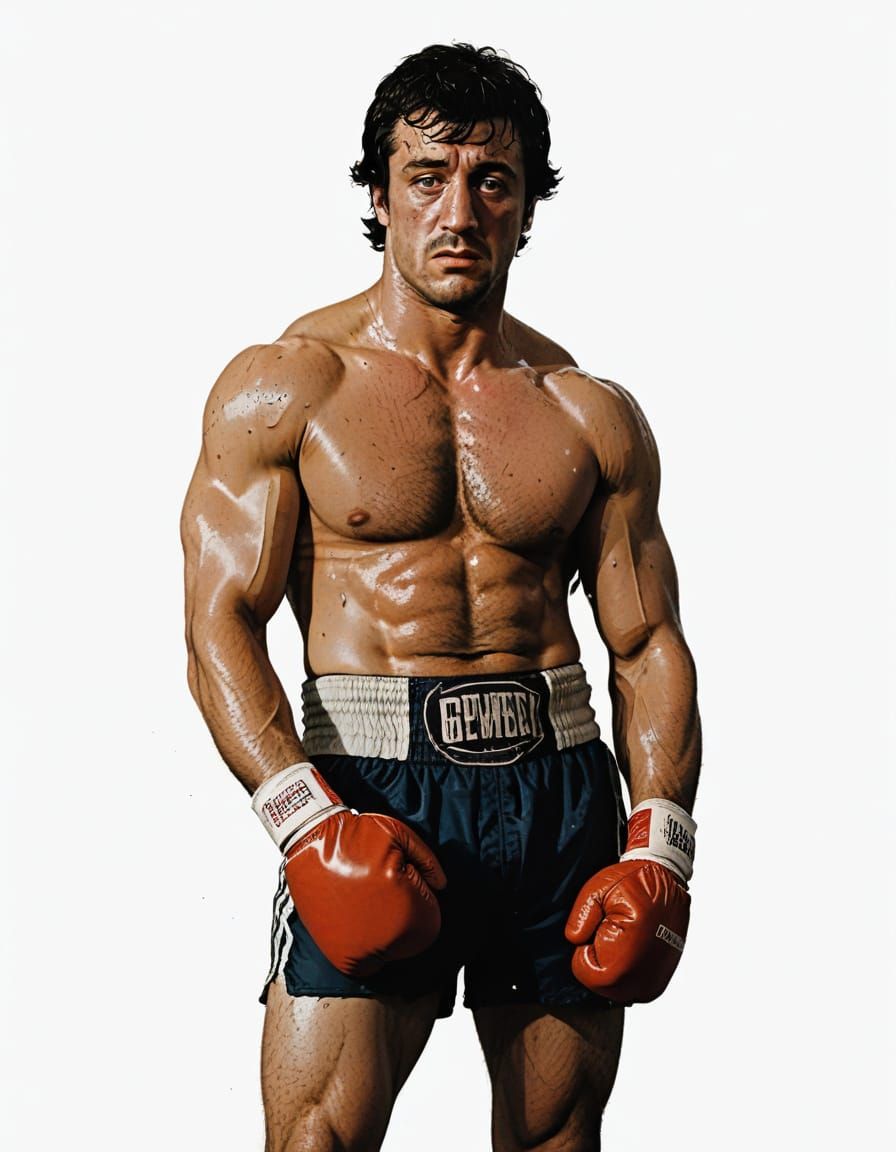 Gritty Cinematic Portrait of Rocky Balboa