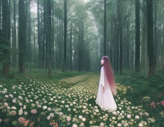 Woman with Narcotic Flower: Etching in Warped Perspective