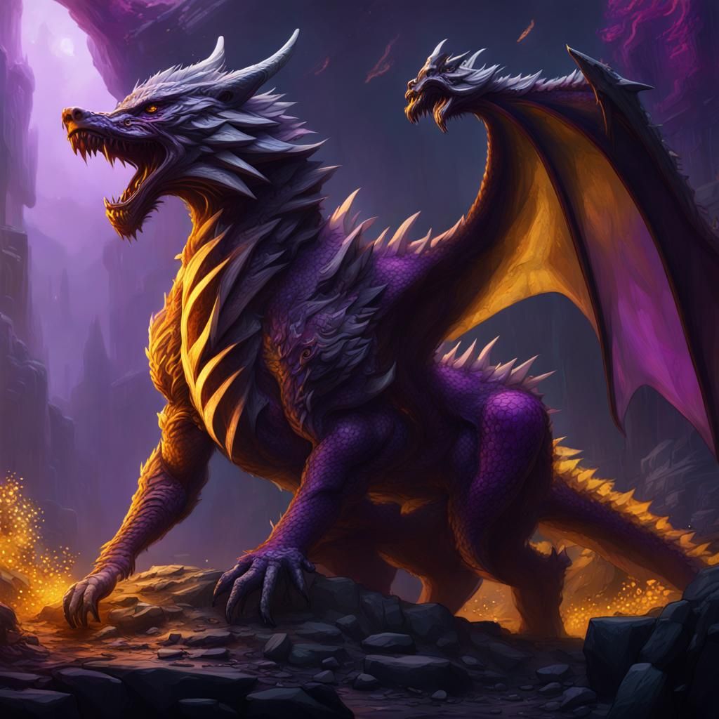 Dragon and Wolf Allies in Dark Fantasy Style