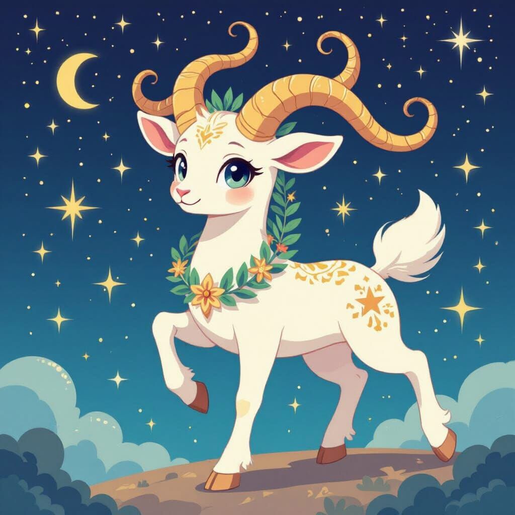 Aries Constellation in Starry Night Sky