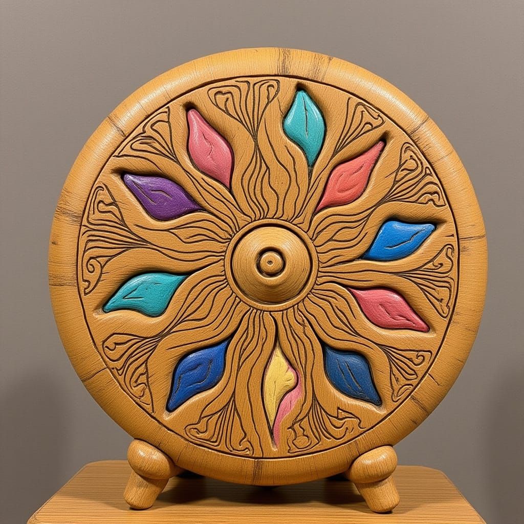 Intricate Wooden Sculptures with Vibrant Textures