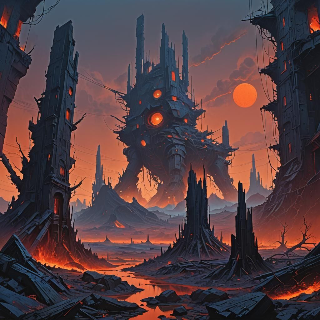 War-Torn Fantasy Worldscape with Mystical Energies