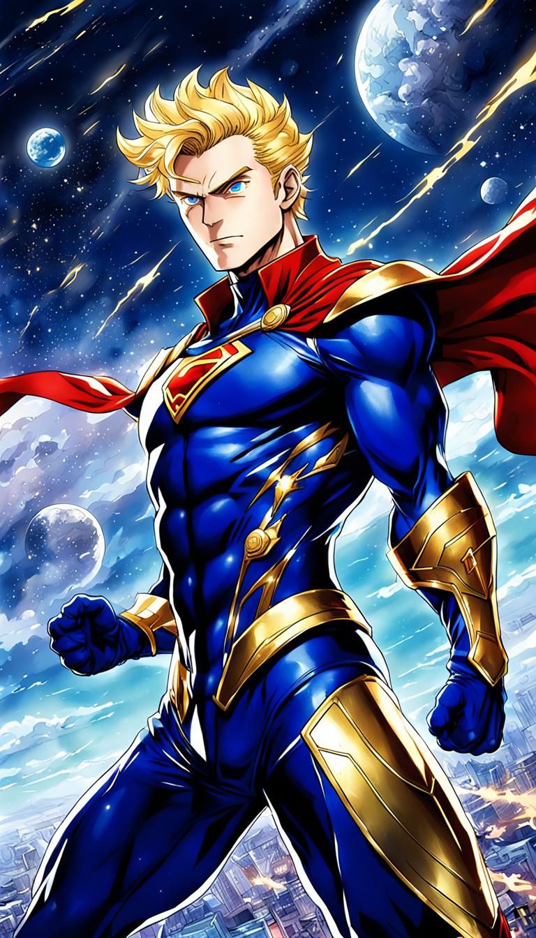 Homelander Anime Key Visual in Manga Style