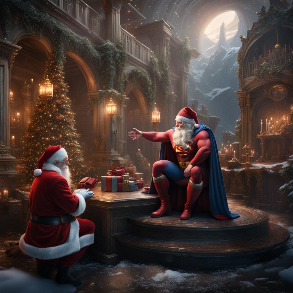 Injured Santa Claus gives Superman his Christmas powers
