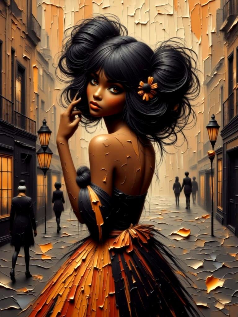 Elegant African American Model in Paris